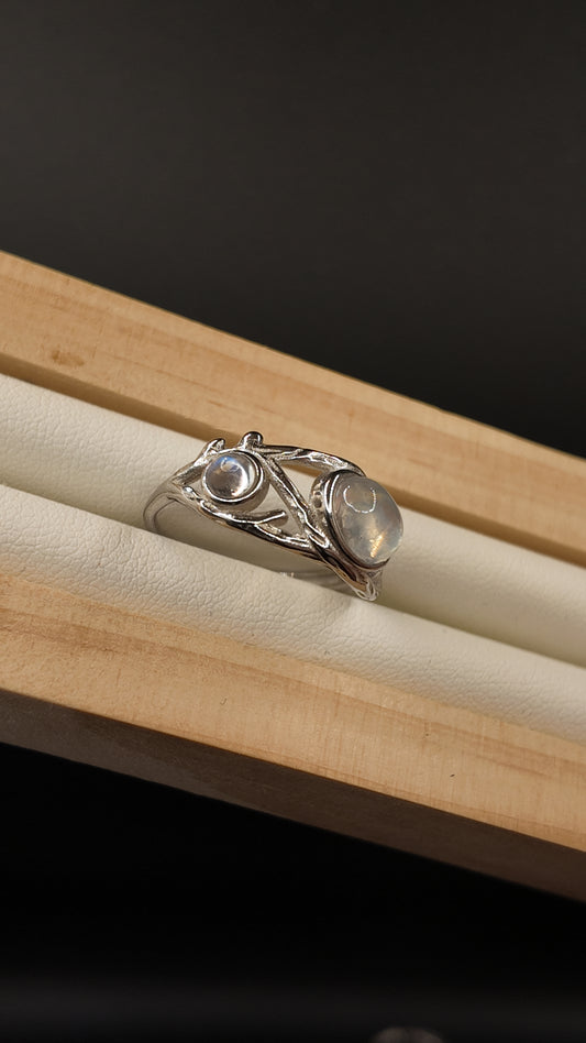 Double Moonstone Ring