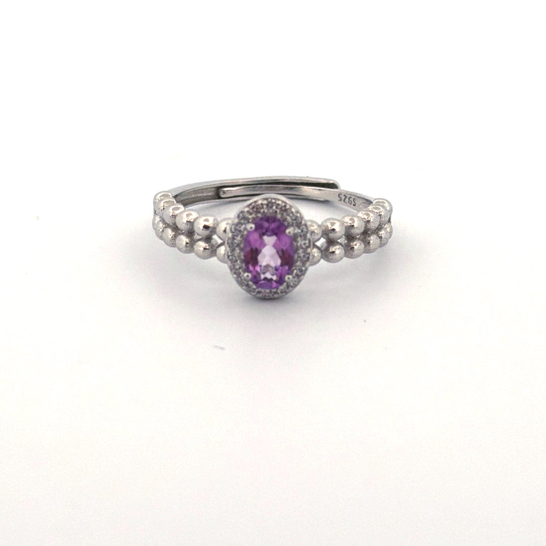 Amethyst S925 Adjustable Ring