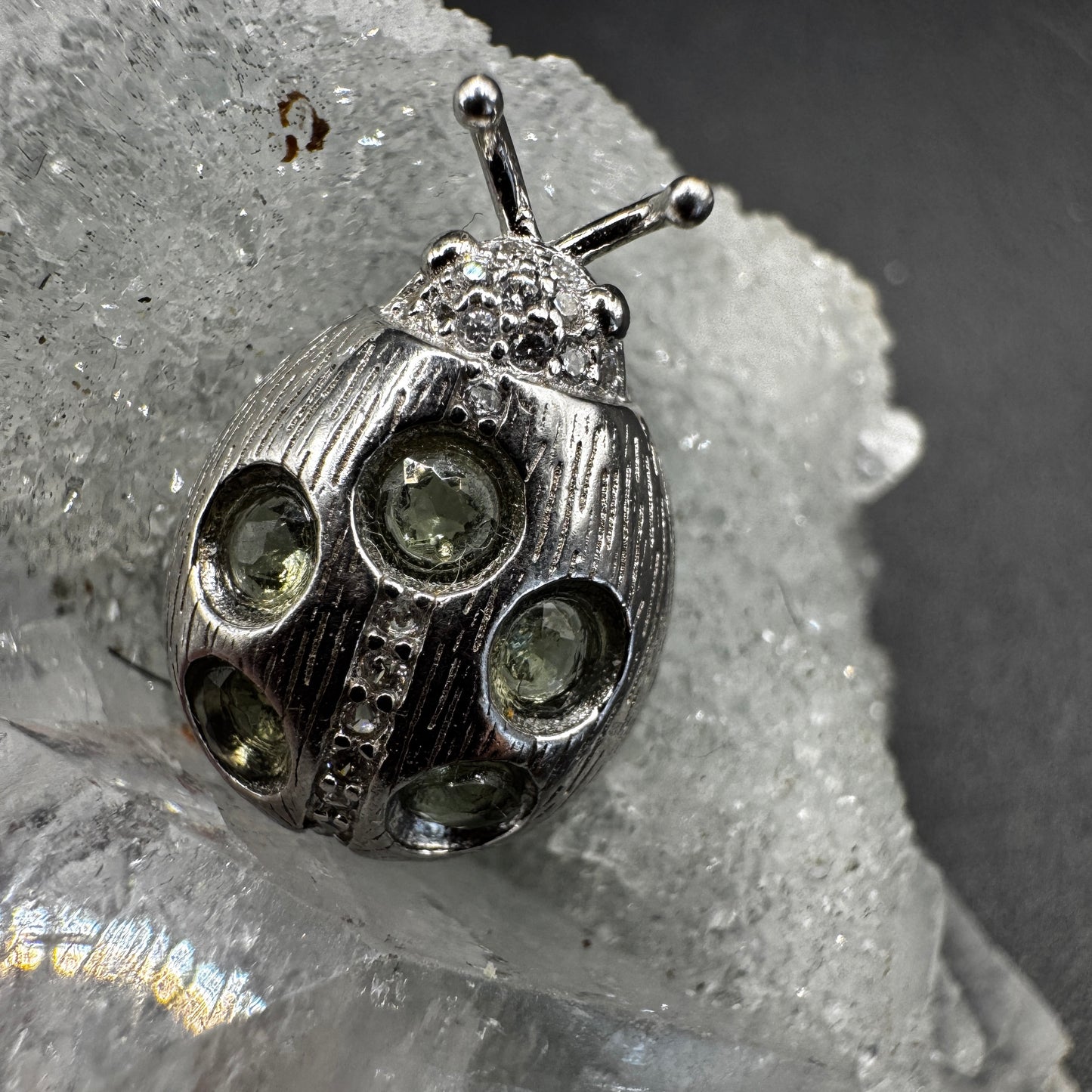 Moldavite Ladybird Necklace
