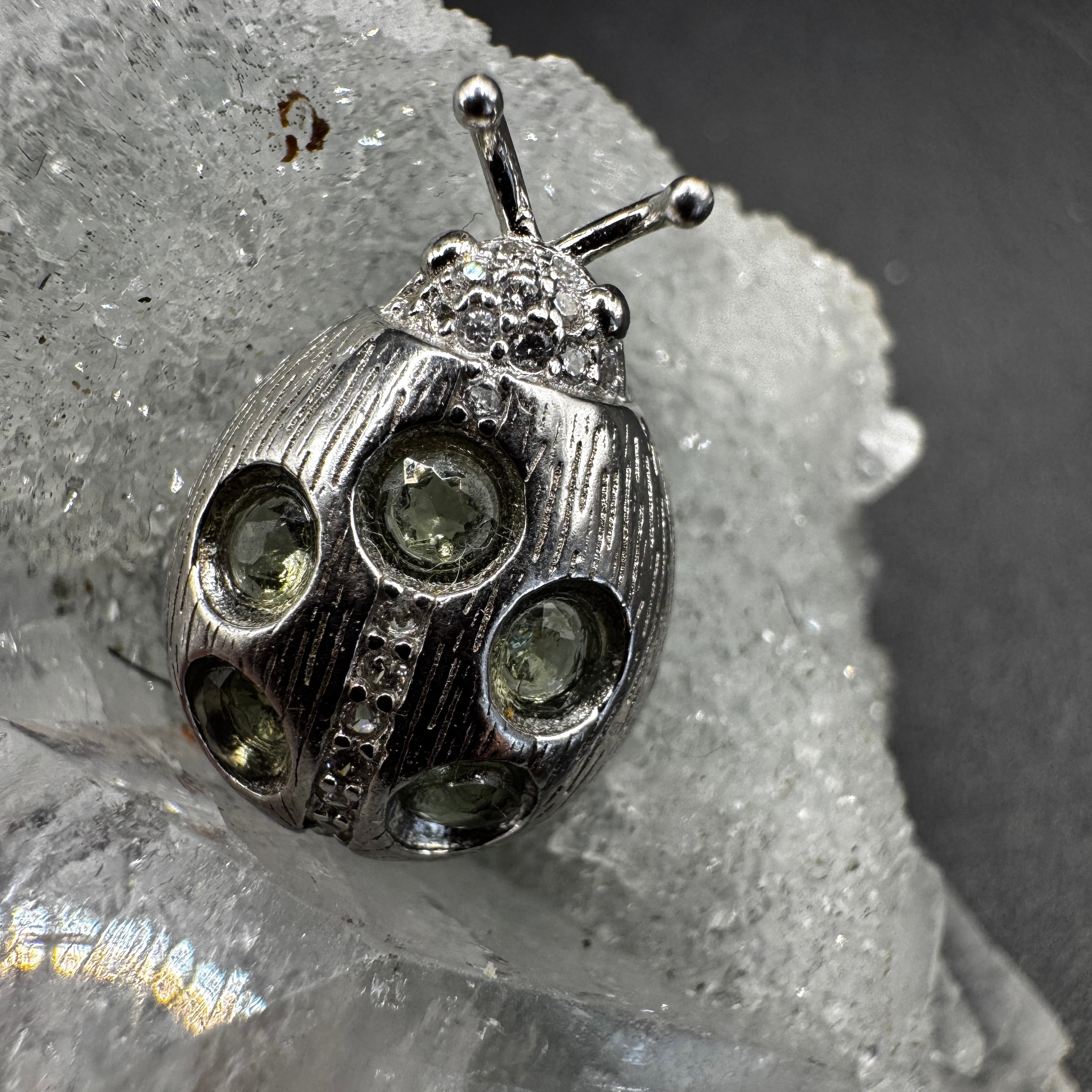 Moldavite Ladybird Necklace