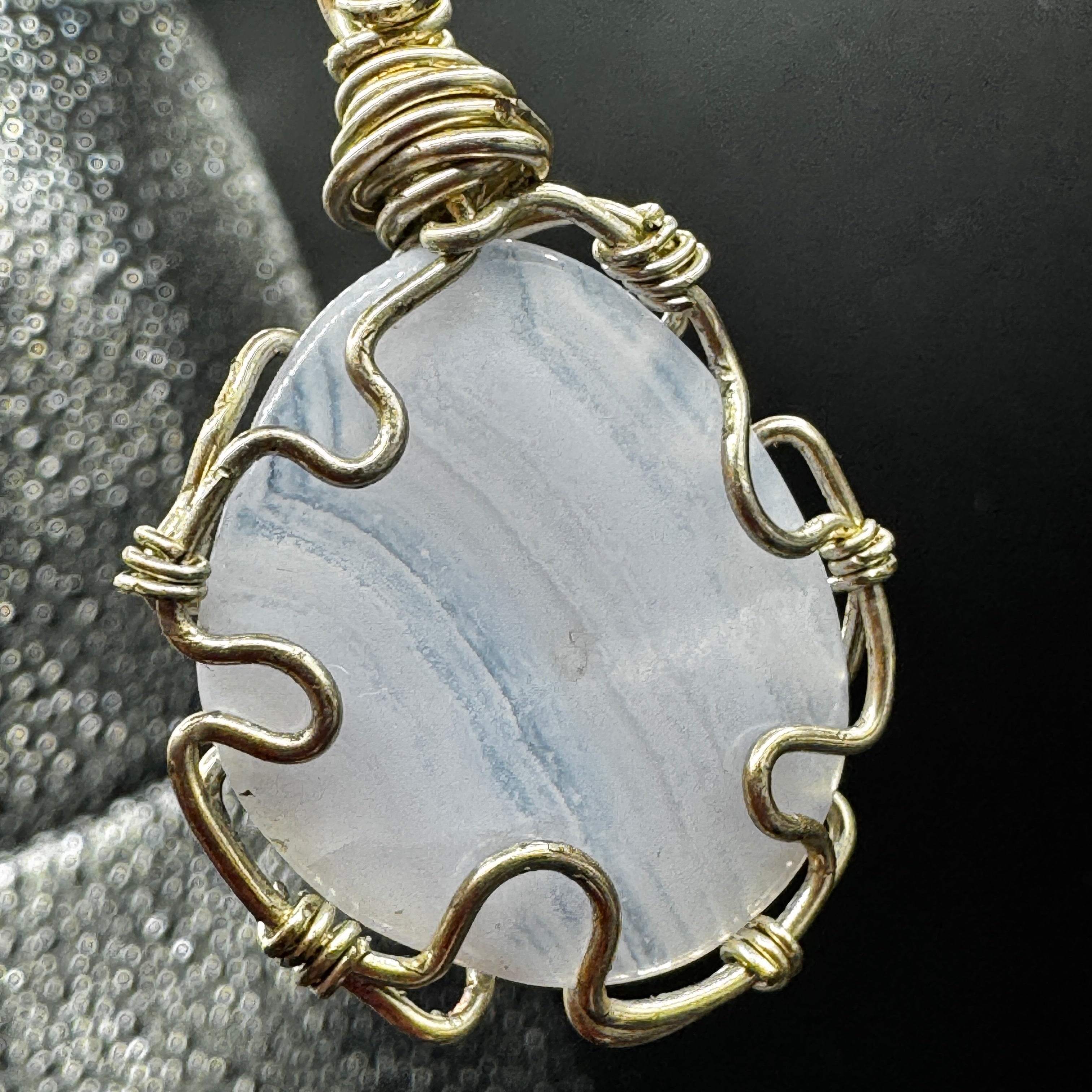 Handmade Blue Lace Agate Necklace