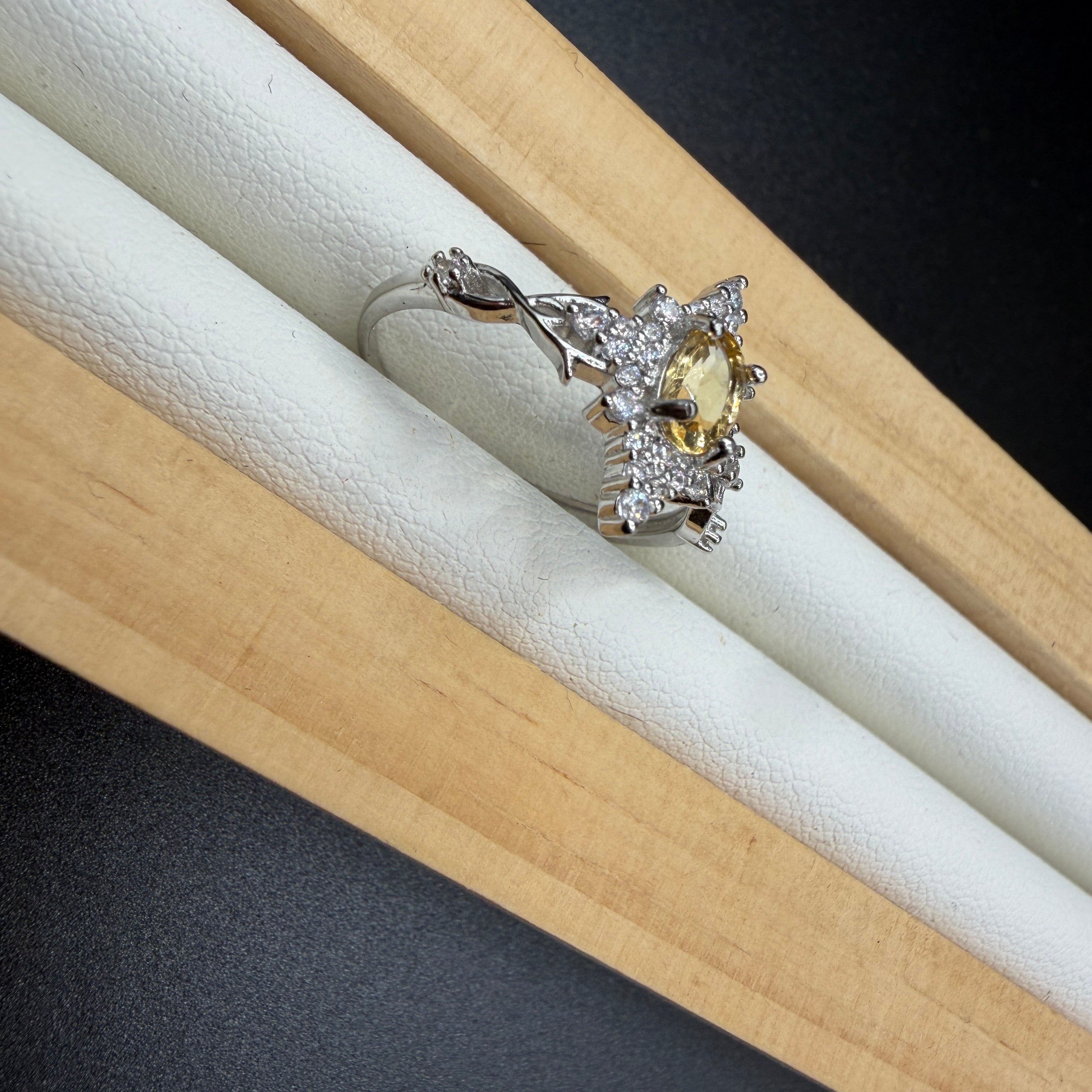 Citrine Star S925 Adjustable Ring
