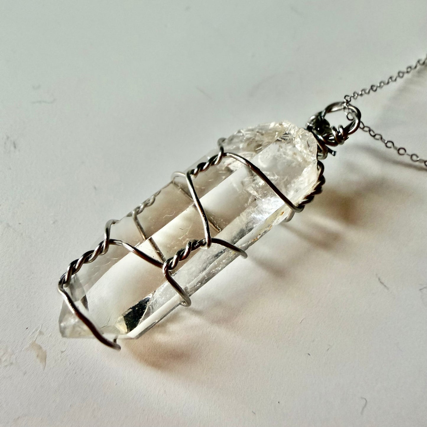 Colombian Lemurian Quartz S925 Handmade Necklace