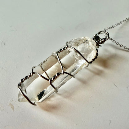 Colombian Lemurian Quartz S925 Handmade Necklace