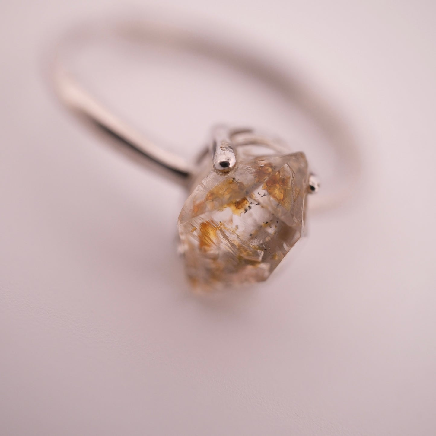 Herkimer Diamond S925 Adjustable Ring