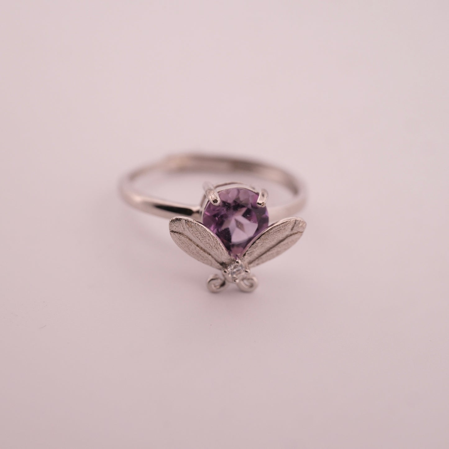 Amethyst Bee S925 Adjustable Ring