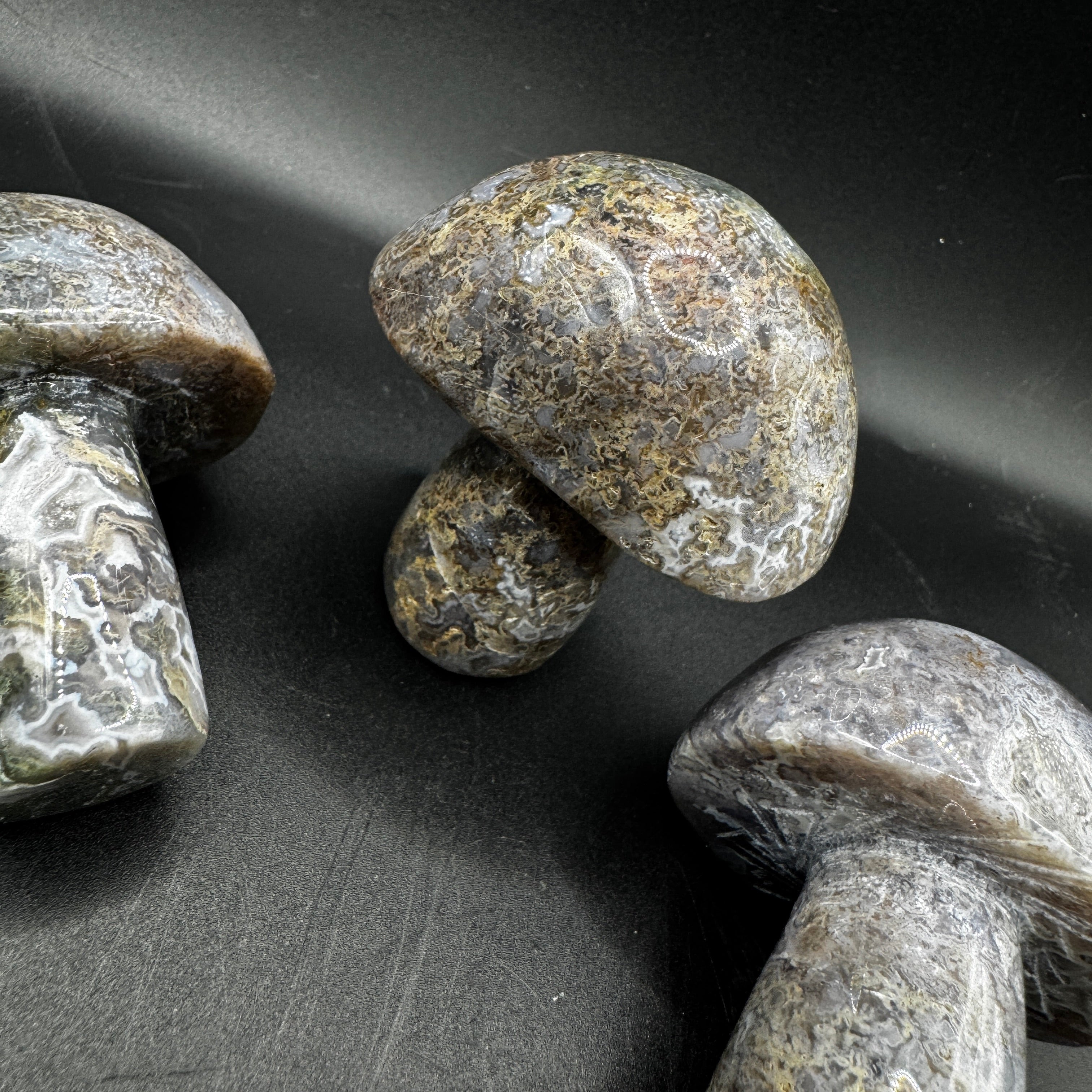 Purple Moss Agate Mushroom Carving