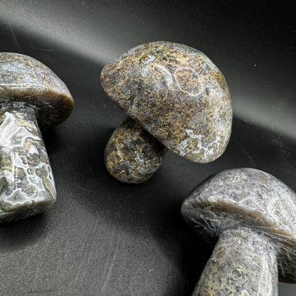 Purple Moss Agate Mushroom Carving