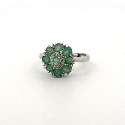 Emerald S925 Certified Adjustable Ring