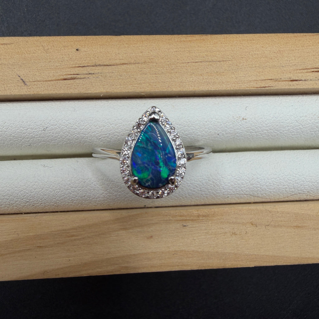 Australian Opal S925 Adjustable Ring