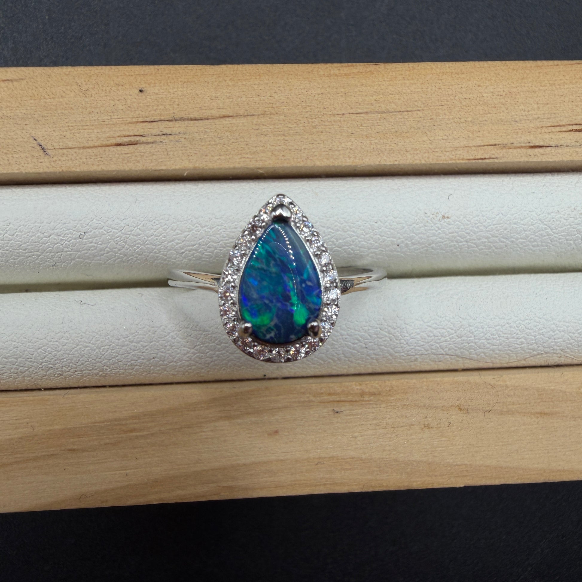 Australian Opal S925 Adjustable Ring