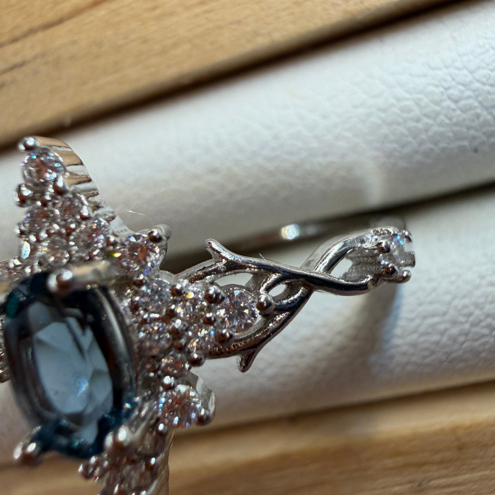Blue Topaz S925 Adjustable Ring