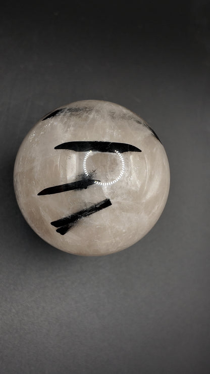 Black Tourmaline in Quartz Sphere