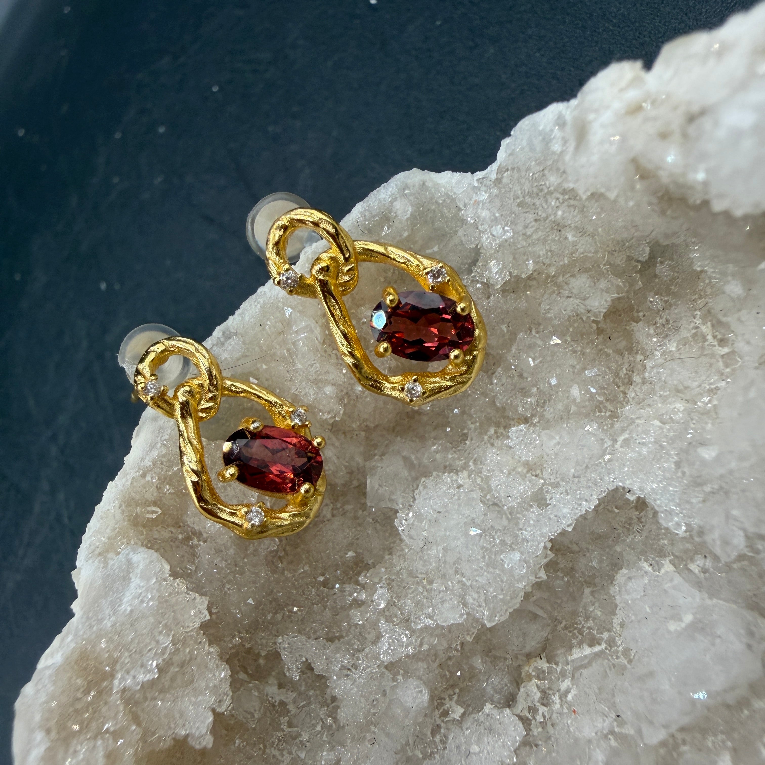 Garnet S925 Earrings