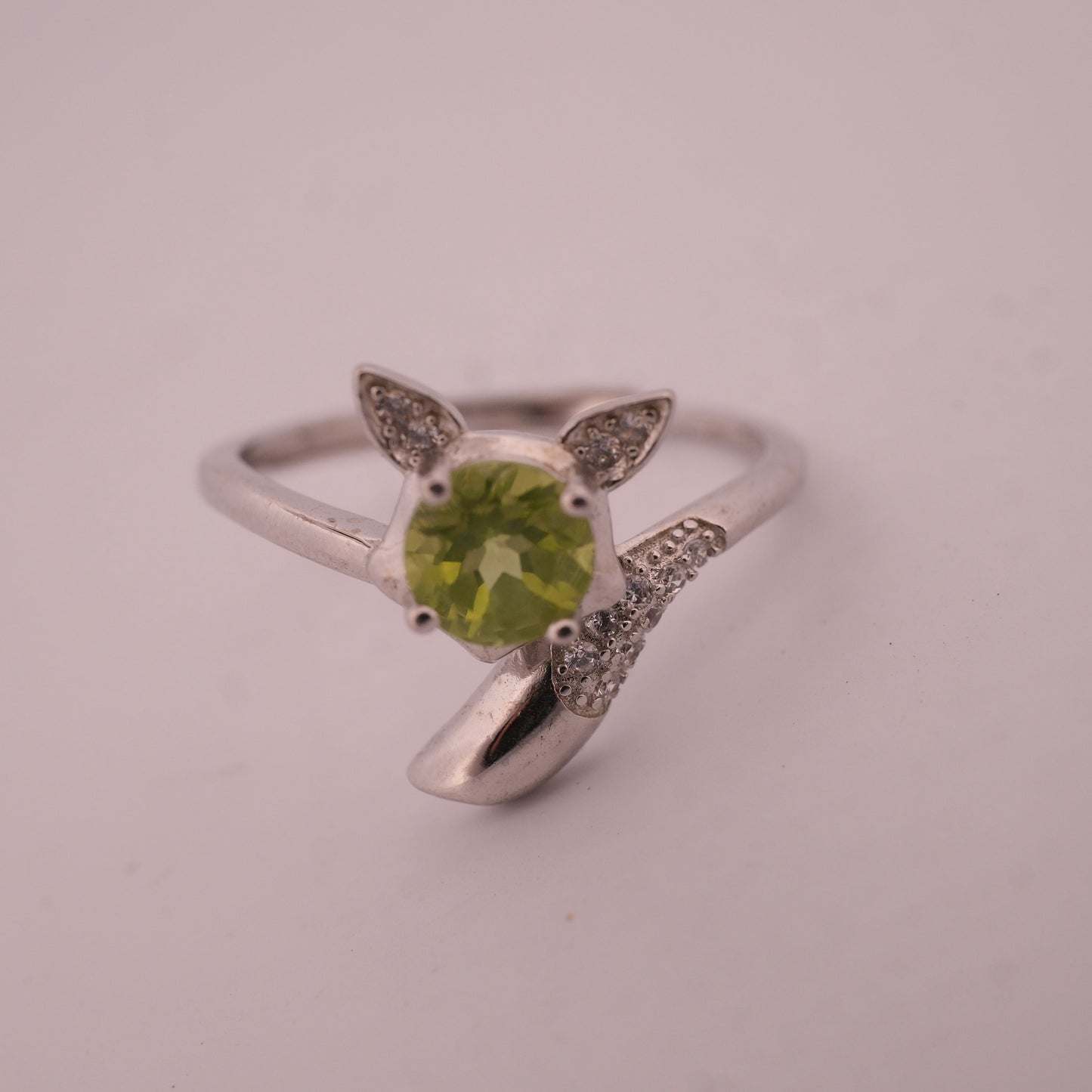 Peridot Fox S925 Adjustable Ring