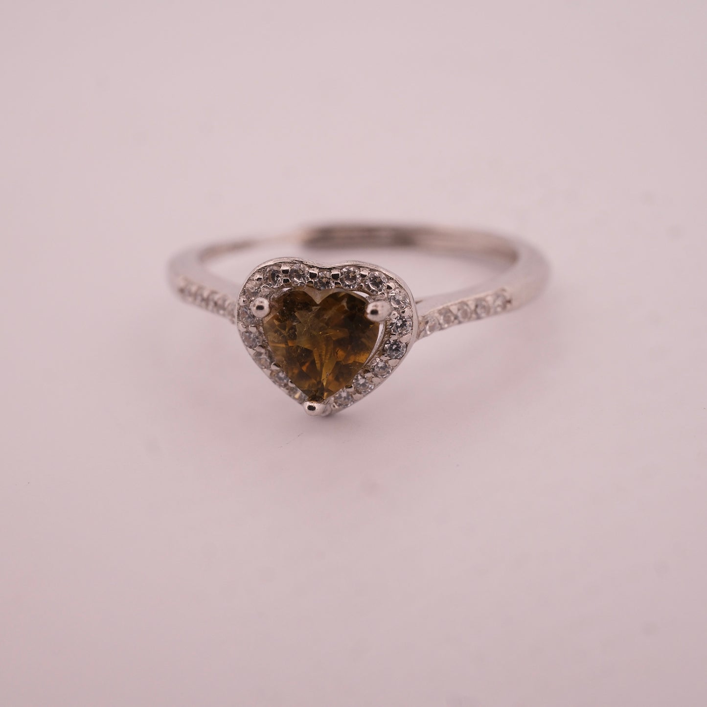 Tourmaline Heart S925 Adjustable Ring