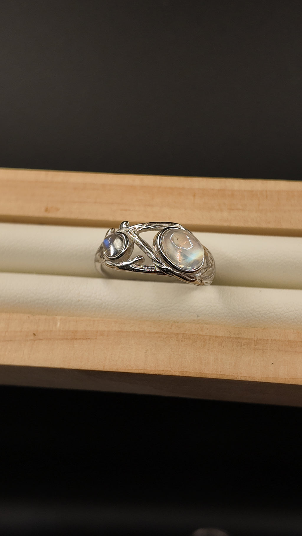 Double Moonstone Ring
