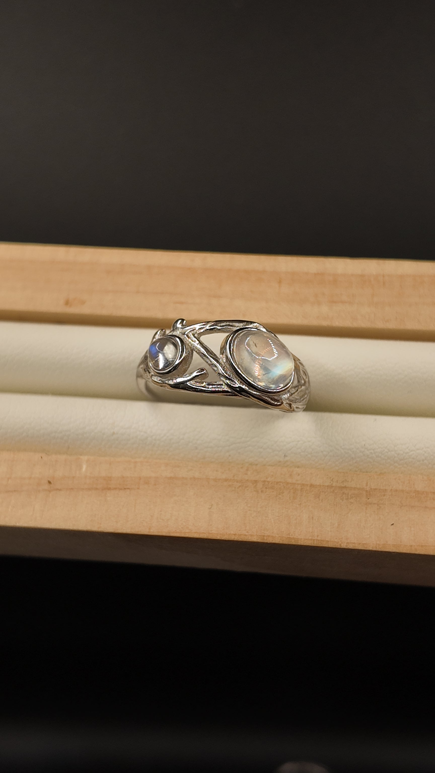 Double Moonstone Ring