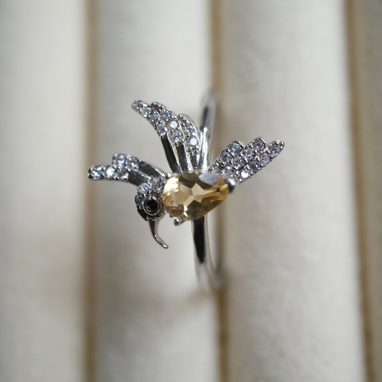 Citrine S925 Adjustable Ring