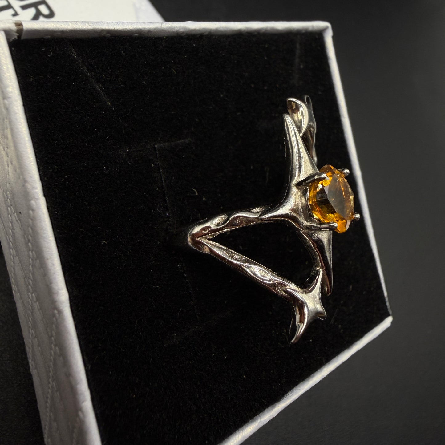 Citrine Star S925 Certified Adjustable Ring