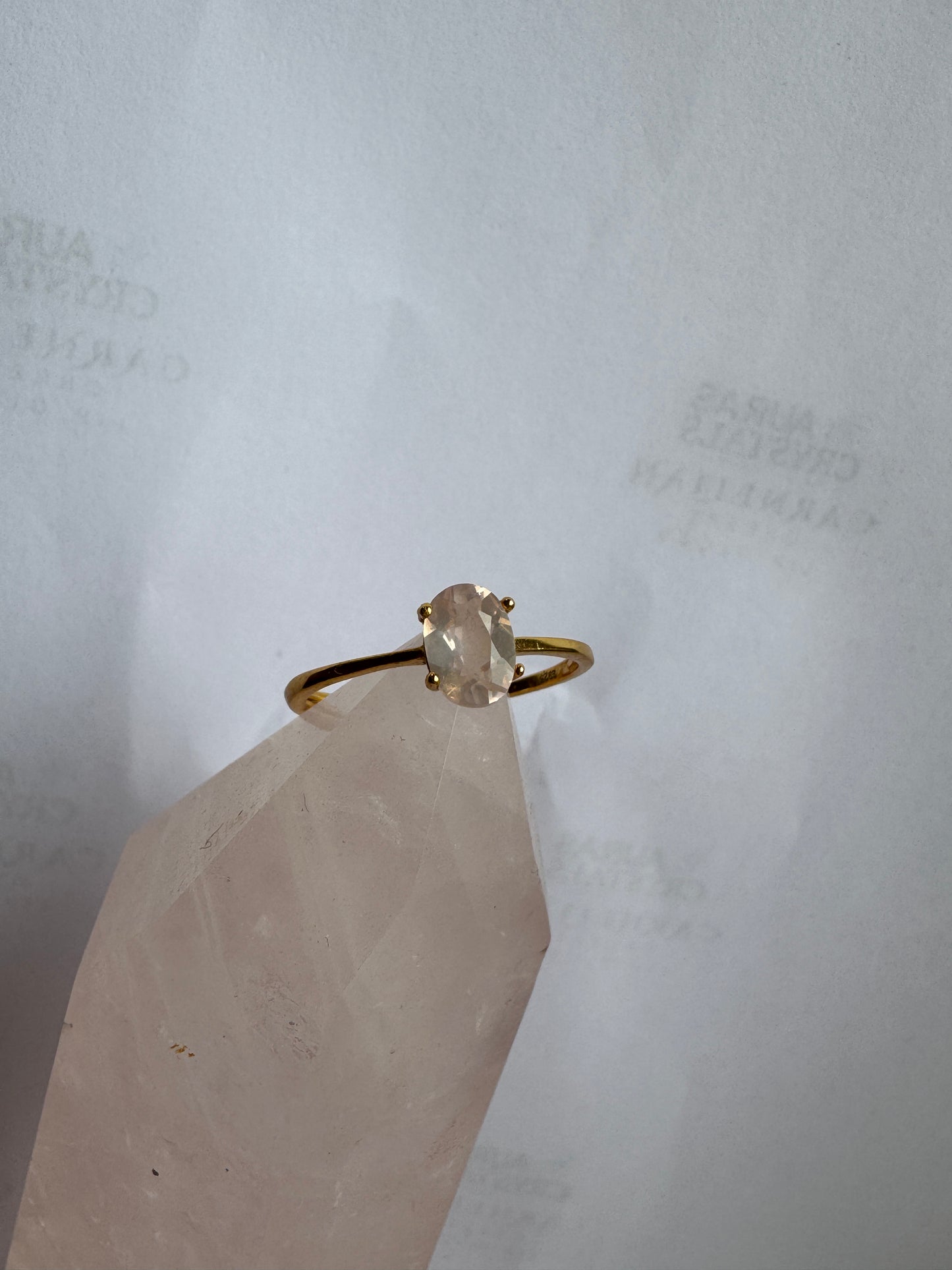 Gold Rose Quartz Ring