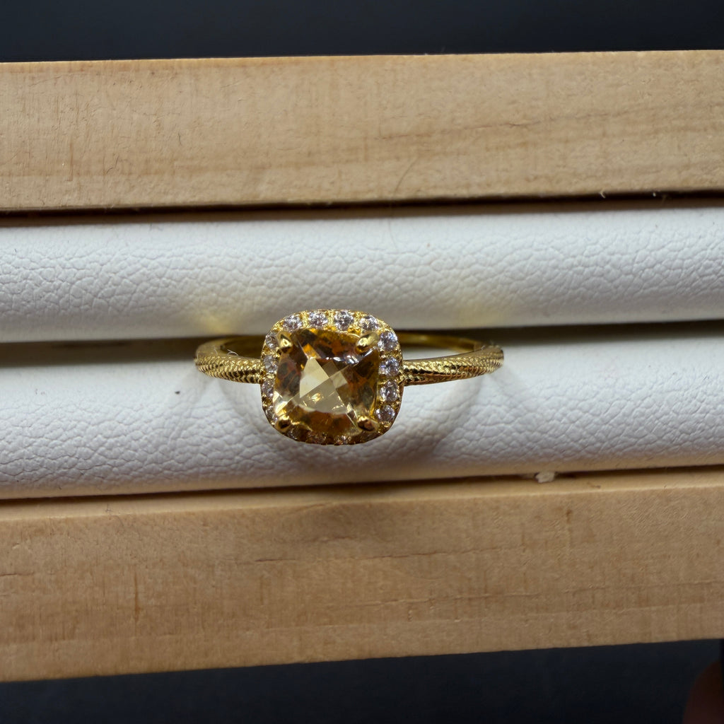 Citrine S925 Adjustable Ring
