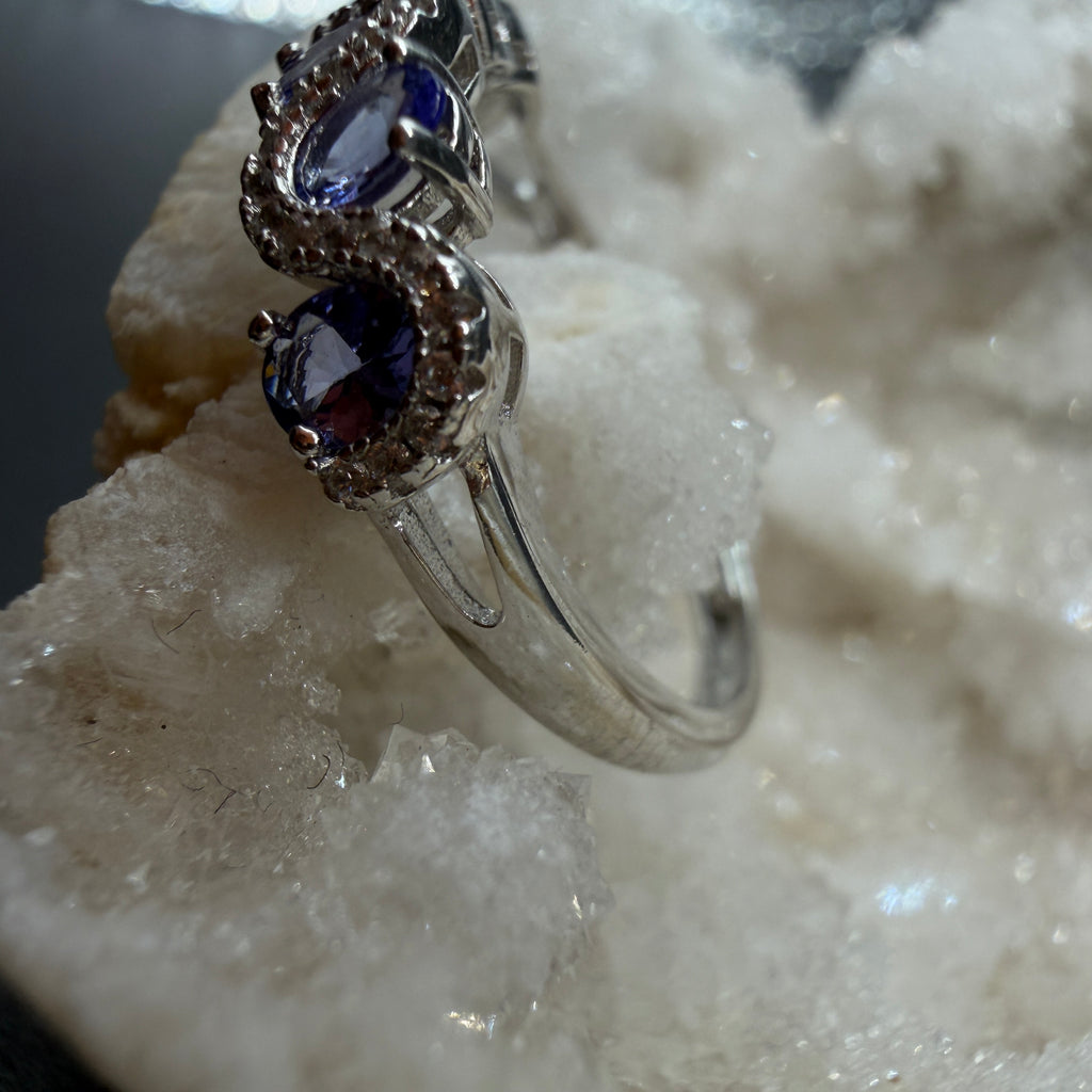 Tanzanite S925 Adjustable Certified Ring