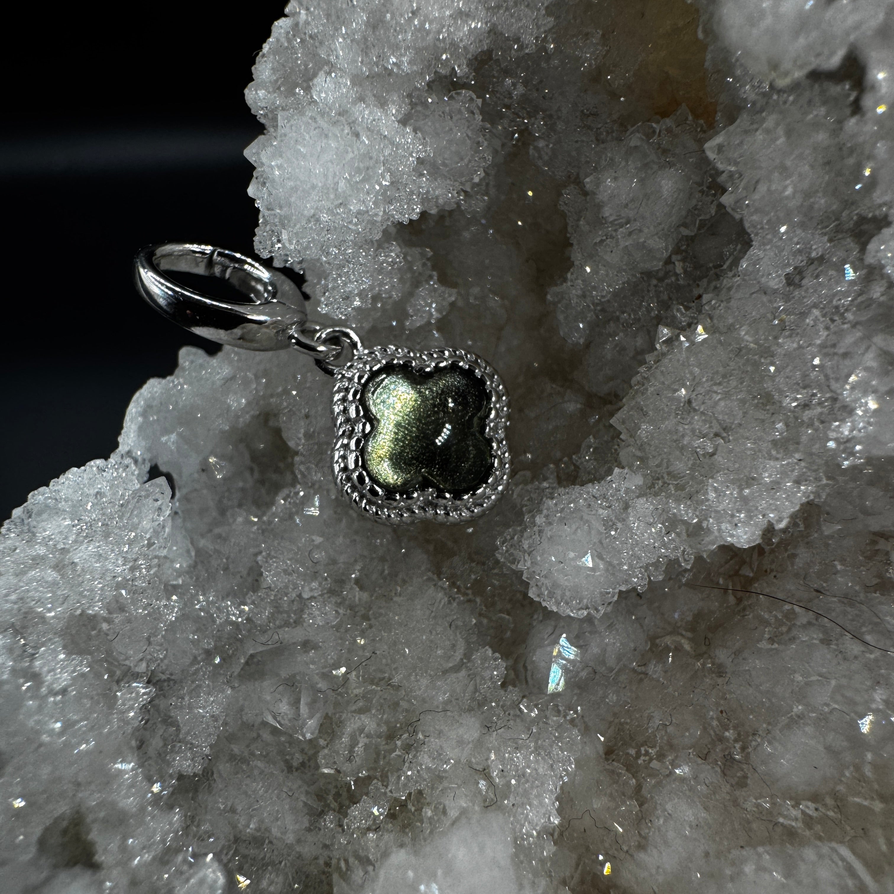 Moldavite Clover Certified S925 Necklace