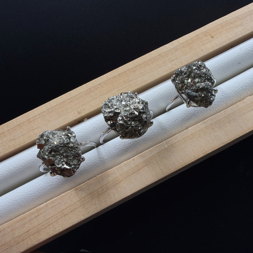 Pyrite S925 Adjustable Ring