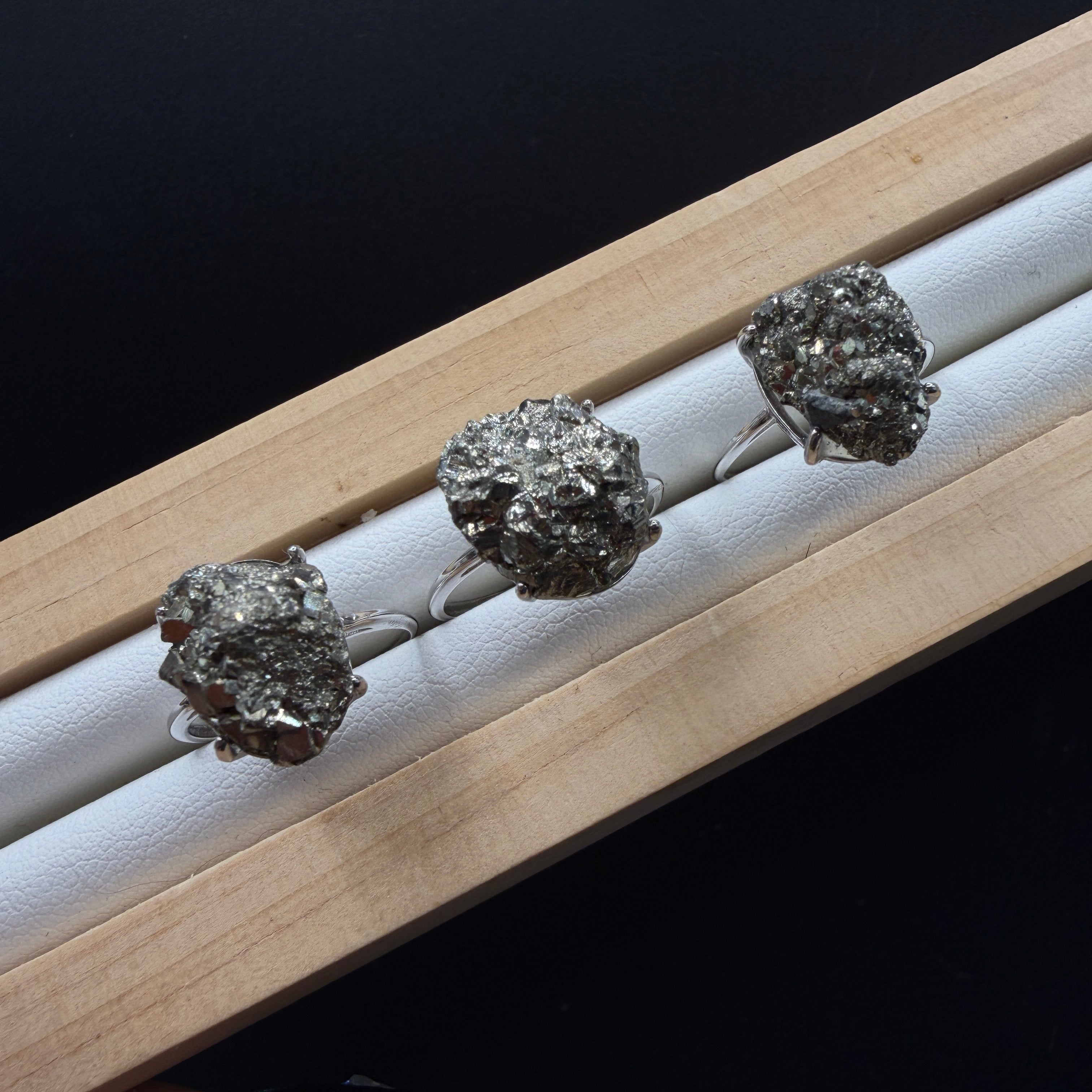 Pyrite S925 Adjustable Ring