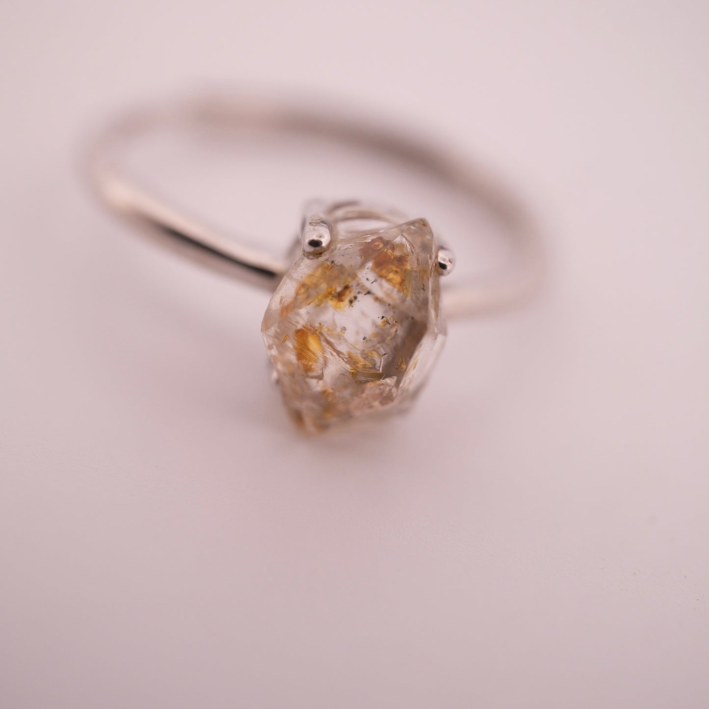 Herkimer Diamond S925 Adjustable Ring