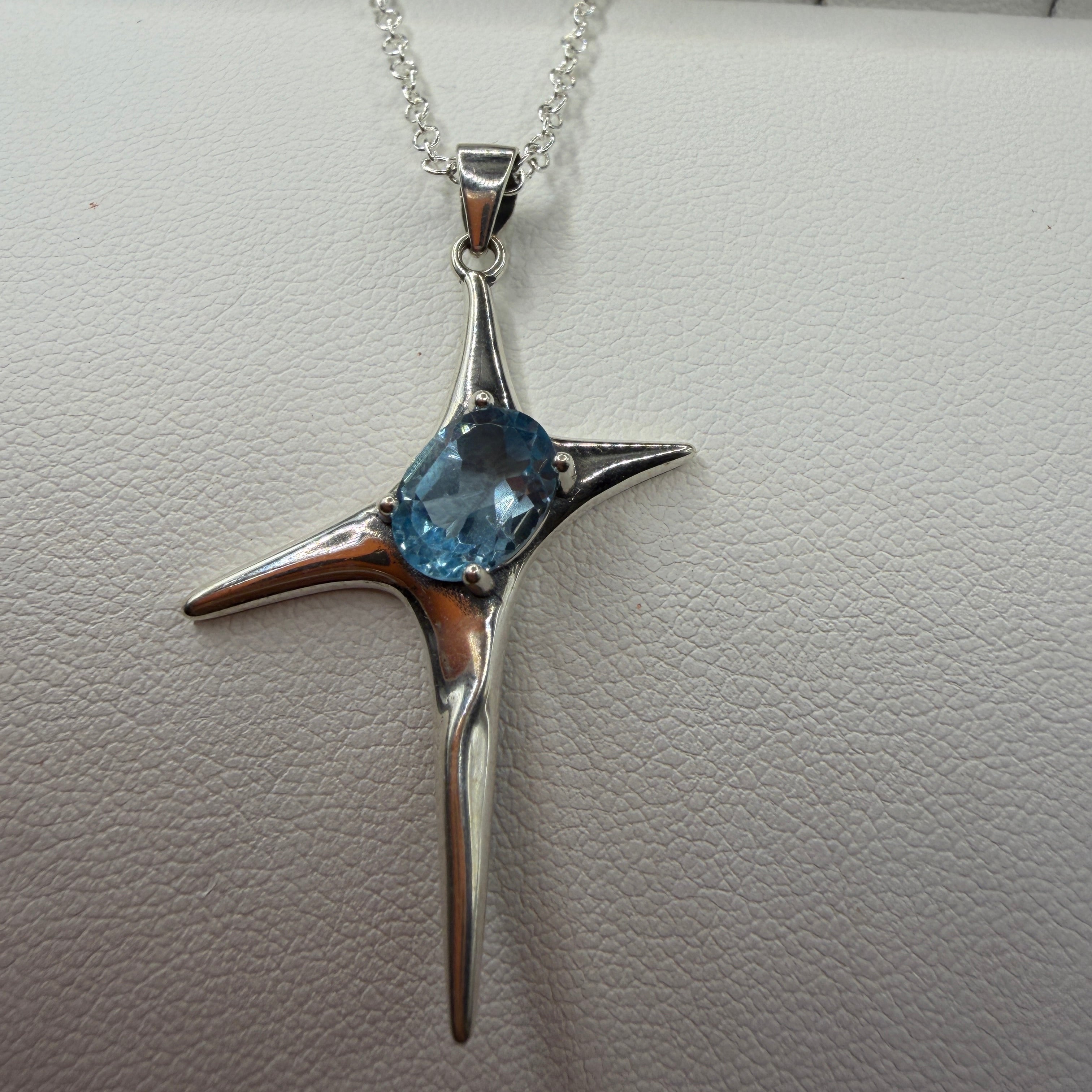 Aquamarine Star S925 Necklace