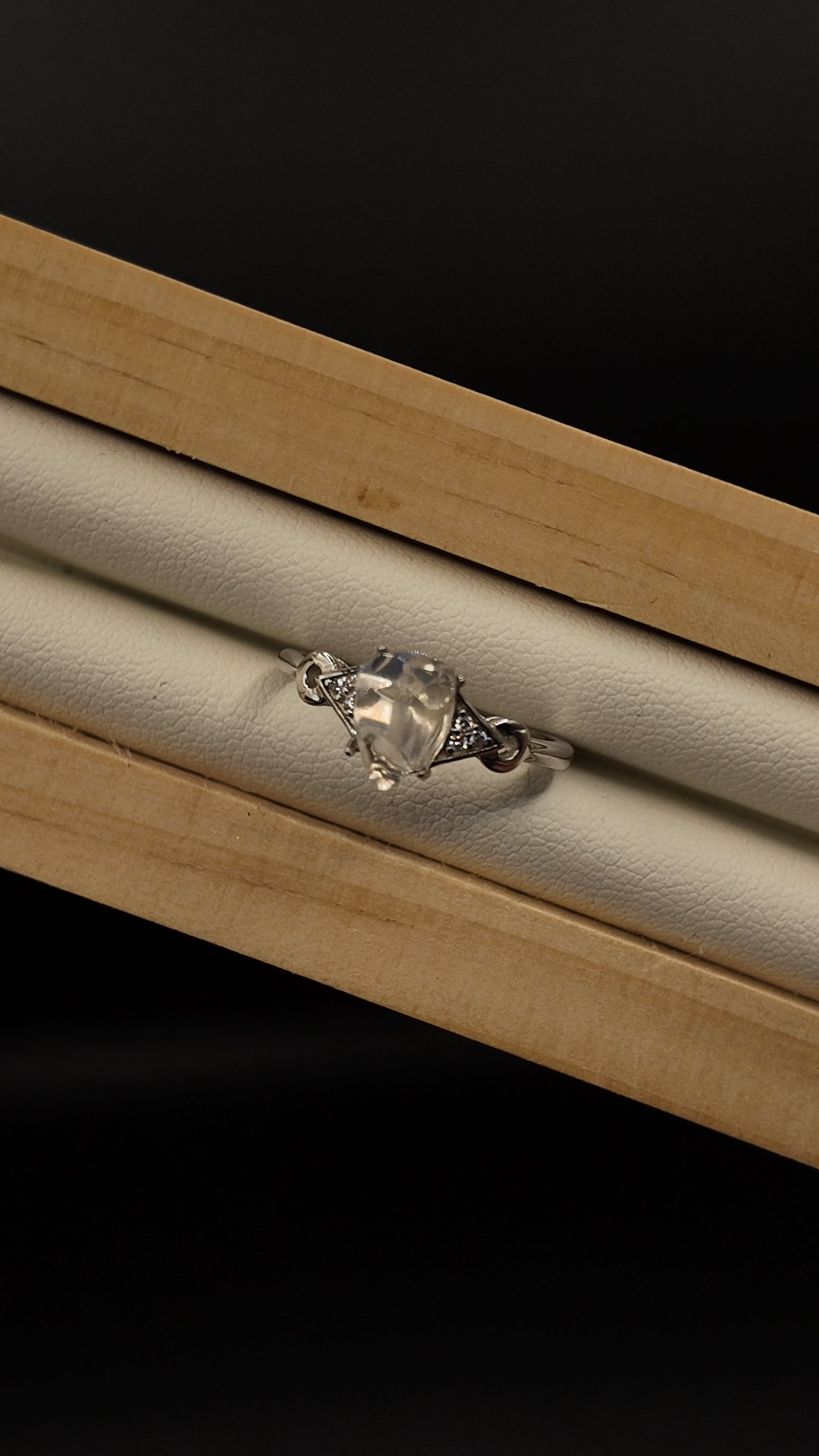 Moonstone Freeform S925 Adjustable Ring