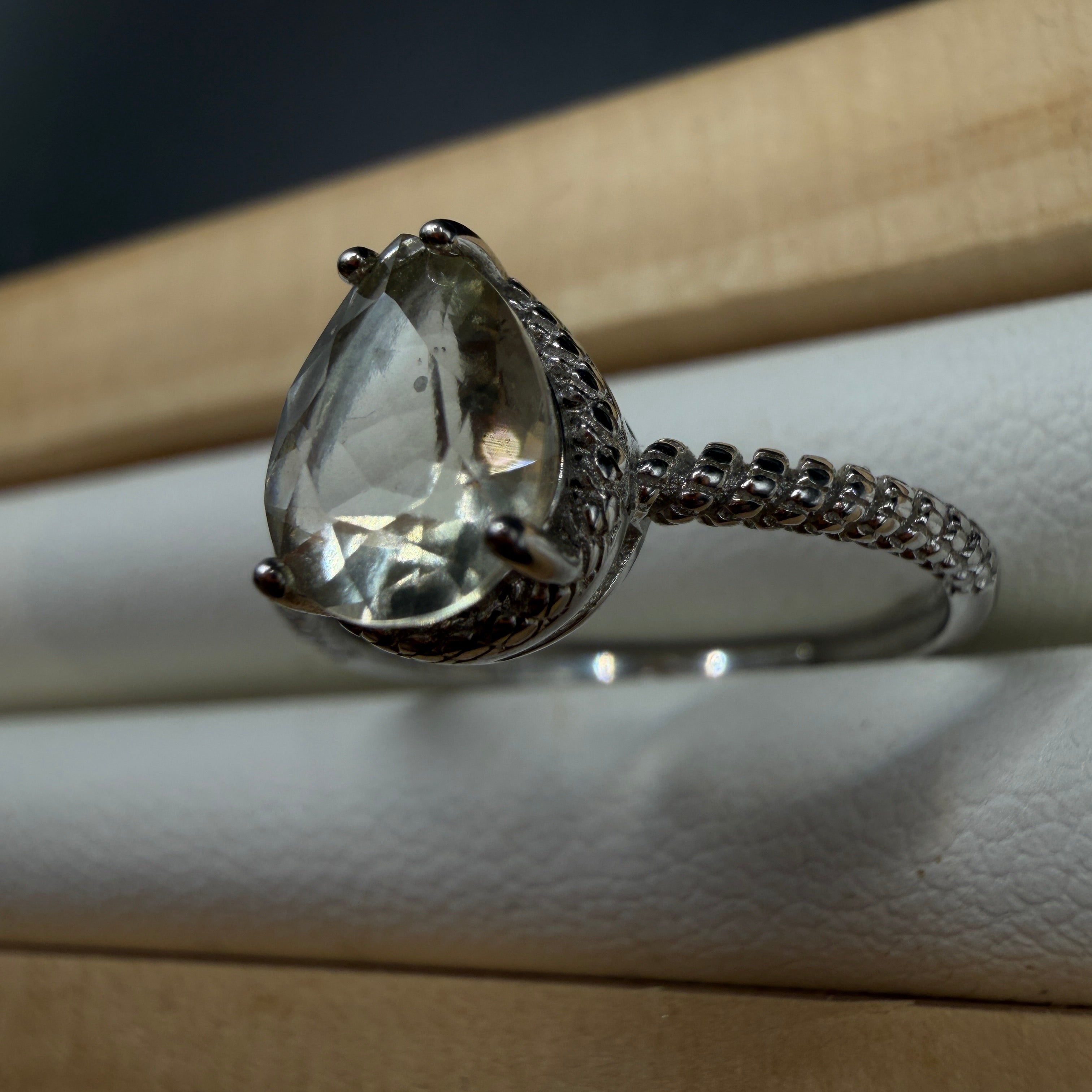 Libyan Desert Glass S925 Certified Adjustable Ring