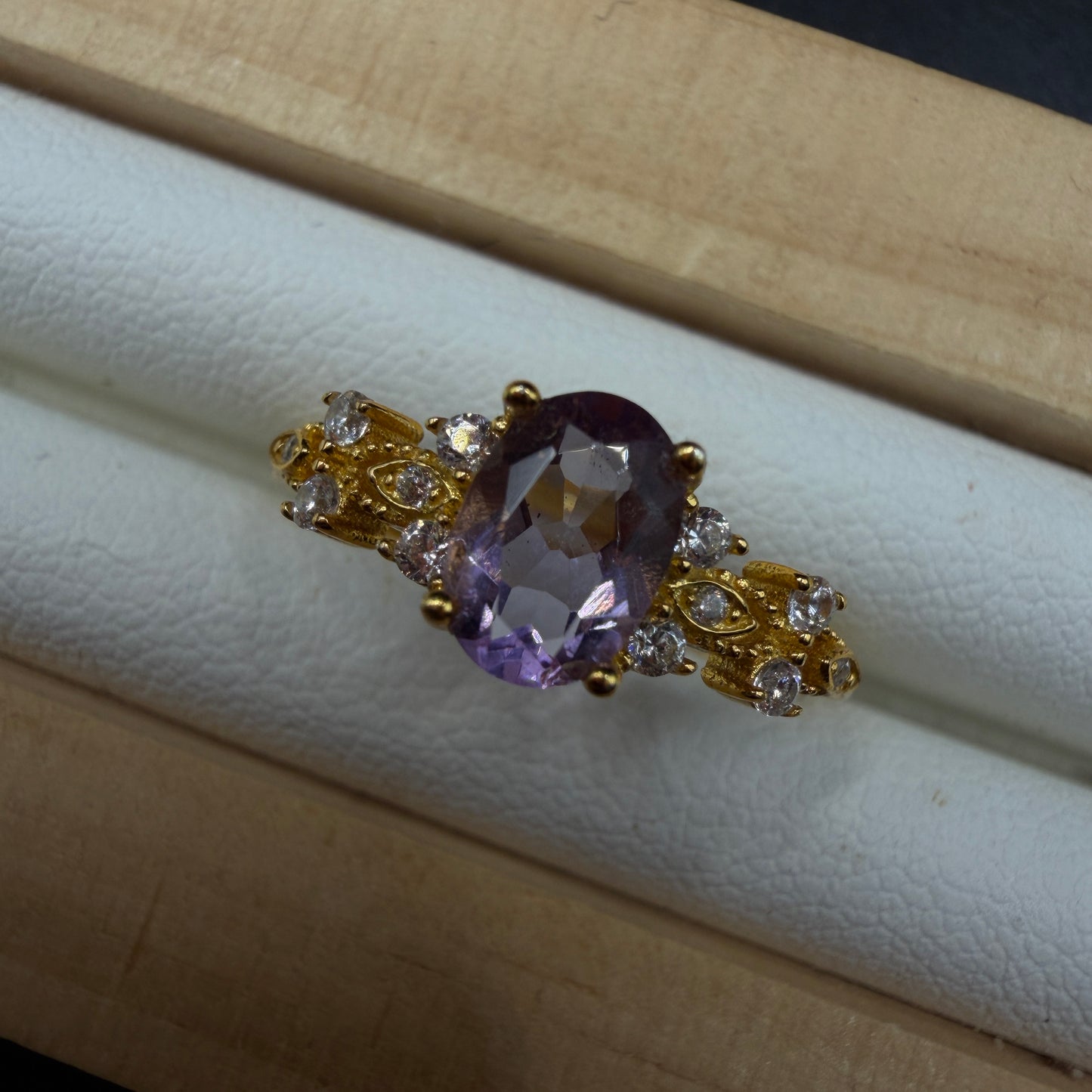 Amethyst Star S925 Adjustable Ring