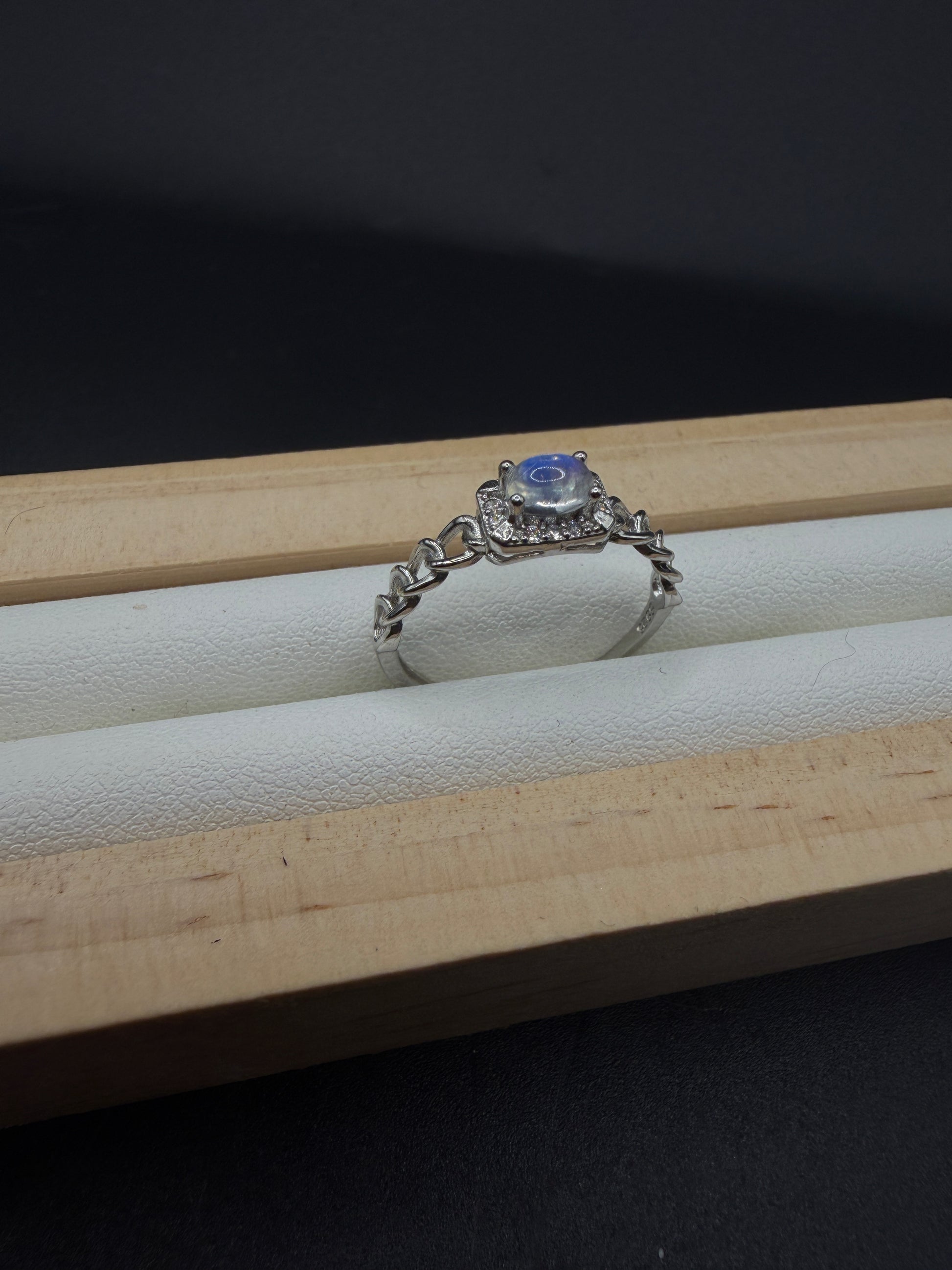 Moonstone S925 Adjustable Ring