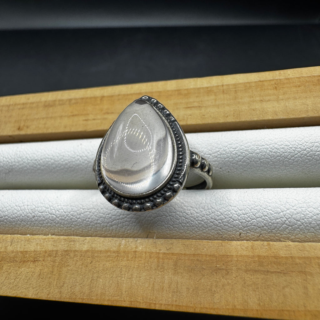 Rose Quartz S925 Adjustable Ring
