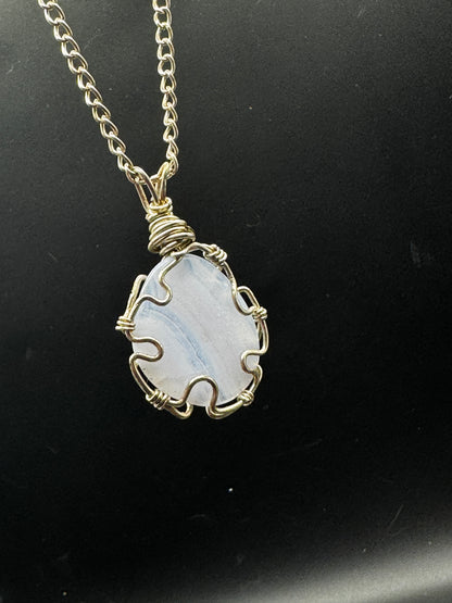 Handmade Blue Lace Agate Necklace
