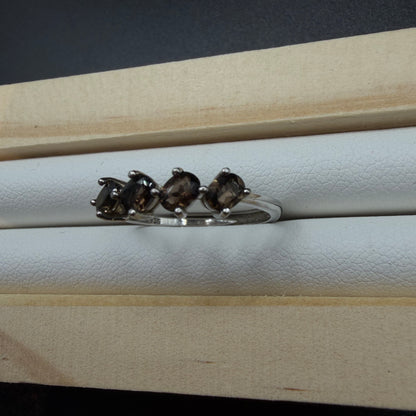 Smokey Quartz S925 Adjustable Ring