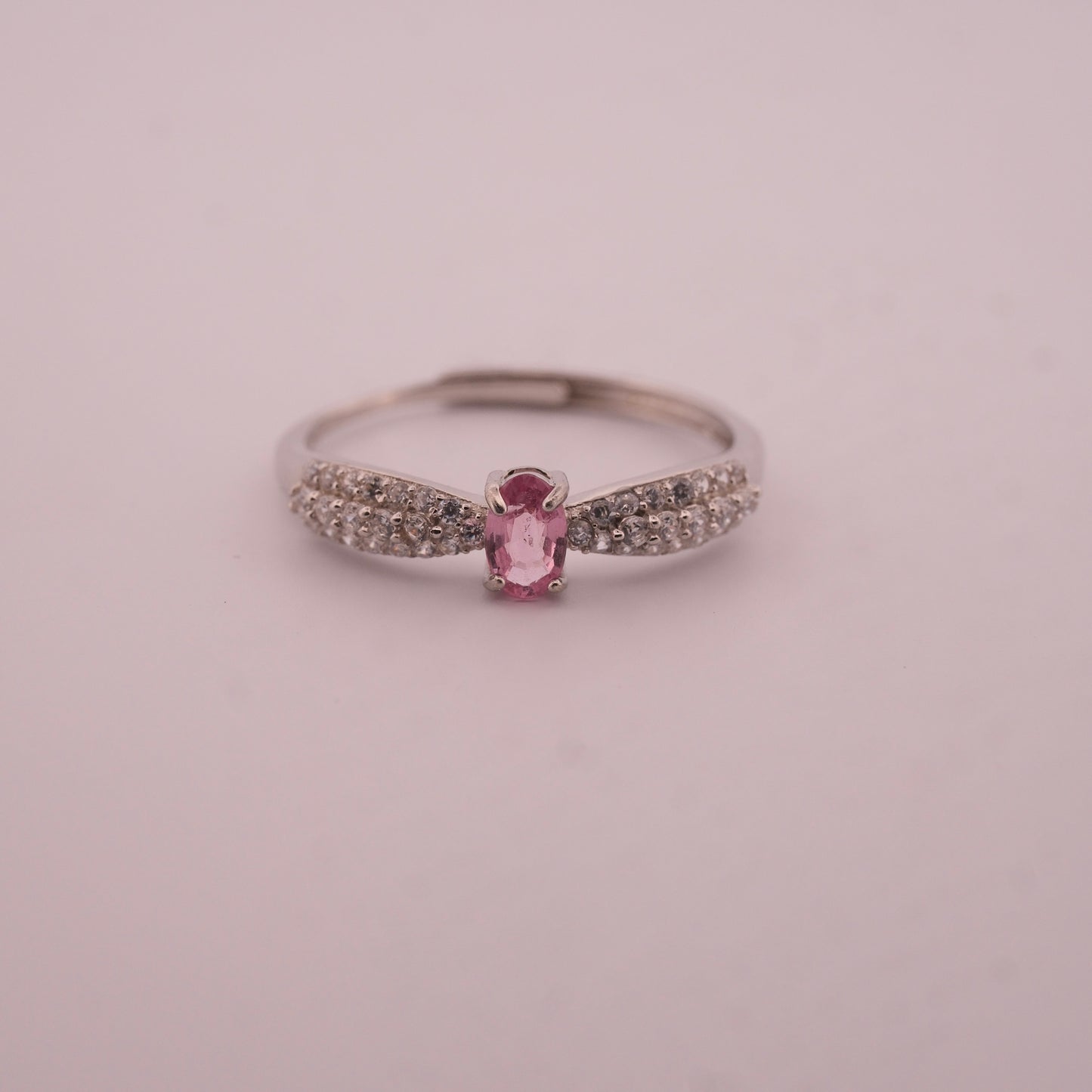 Pink Tourmaline S925 Adjustable Ring