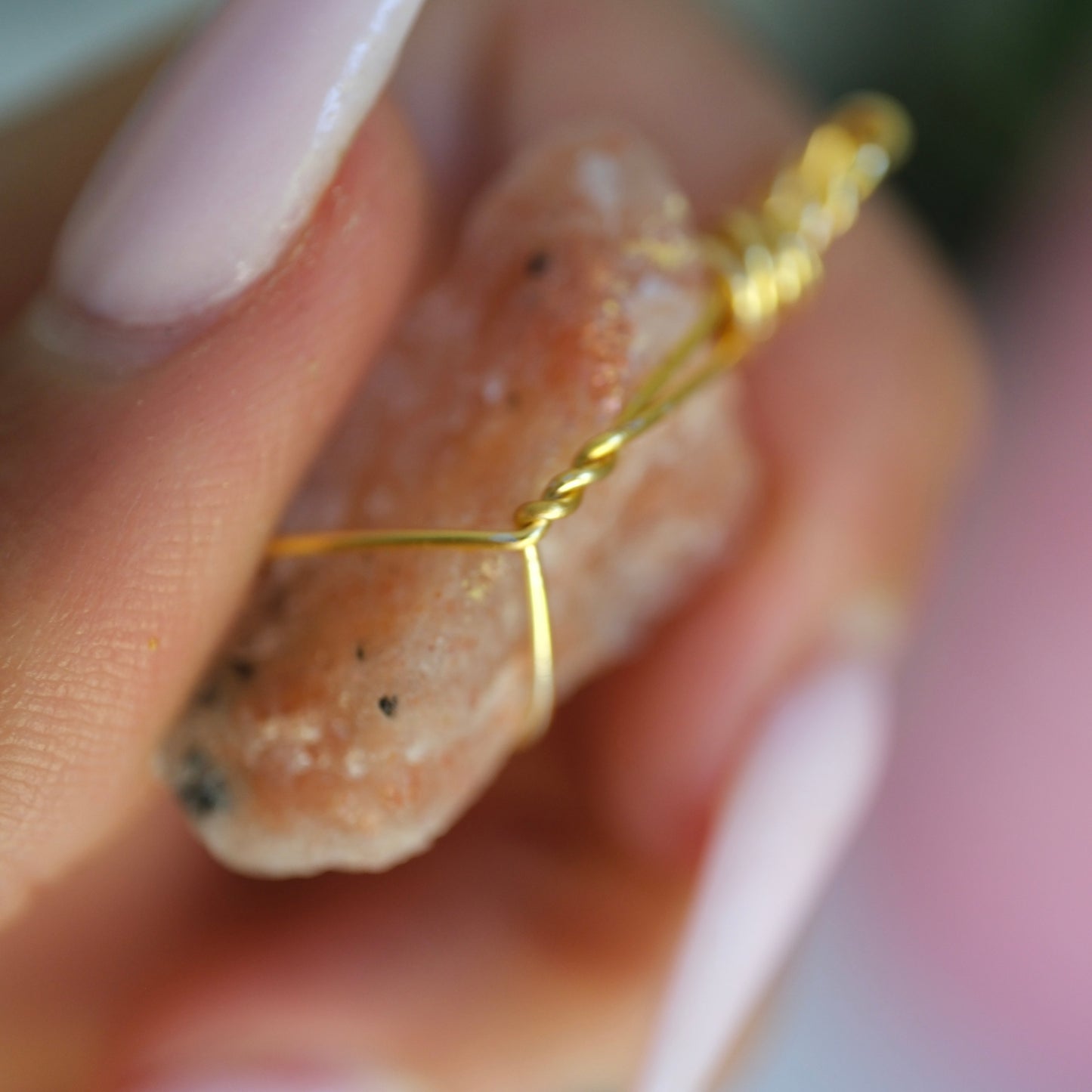Sunstone Raw Handmade Gold Necklace on S925 Chain