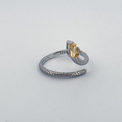 Citrine Snake S925 Adjustable Ring