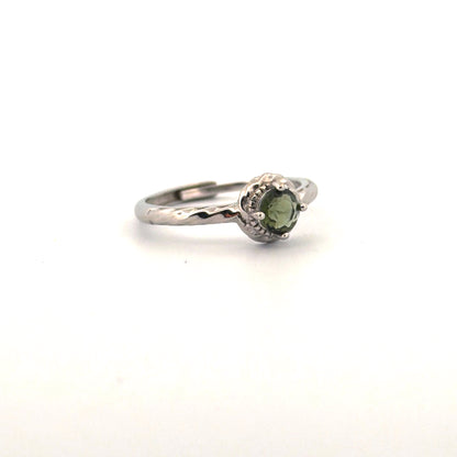 Moldavite S925 Certified Adjustable Ring