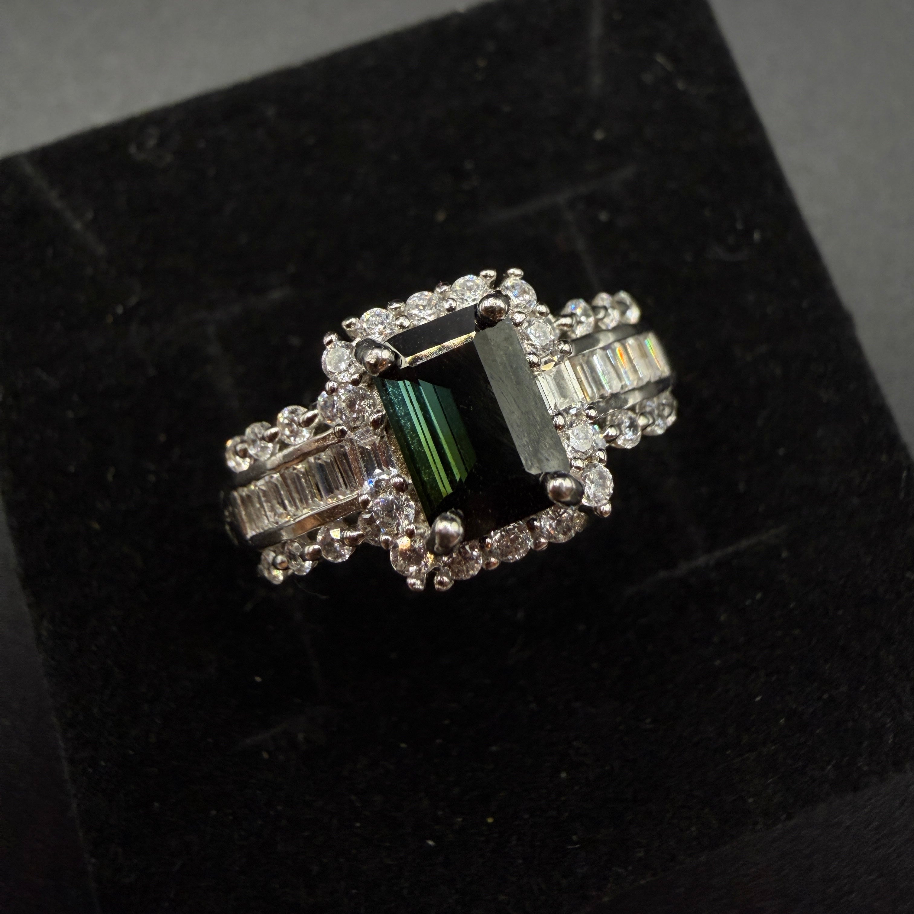 Green Tourmaline S925 Certified Adjustable Ring