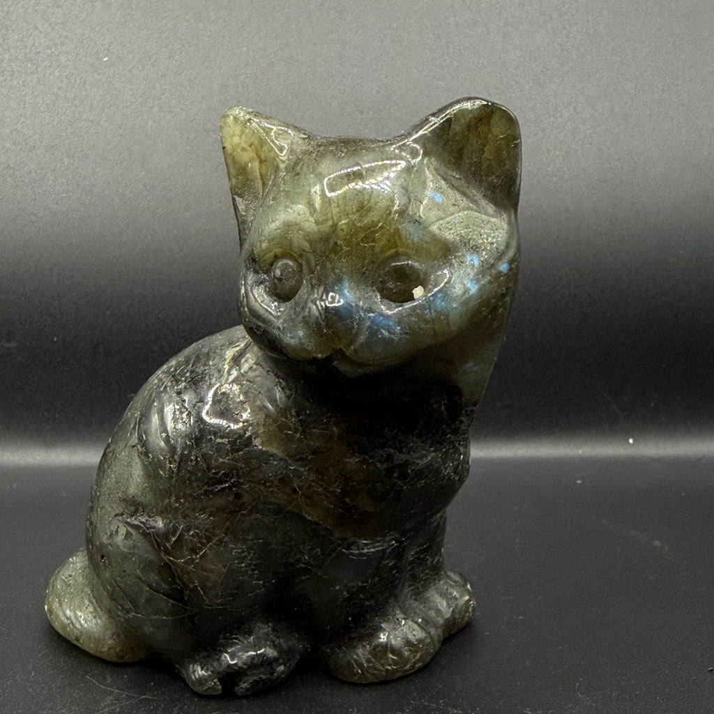 Labradorite Cat Carving