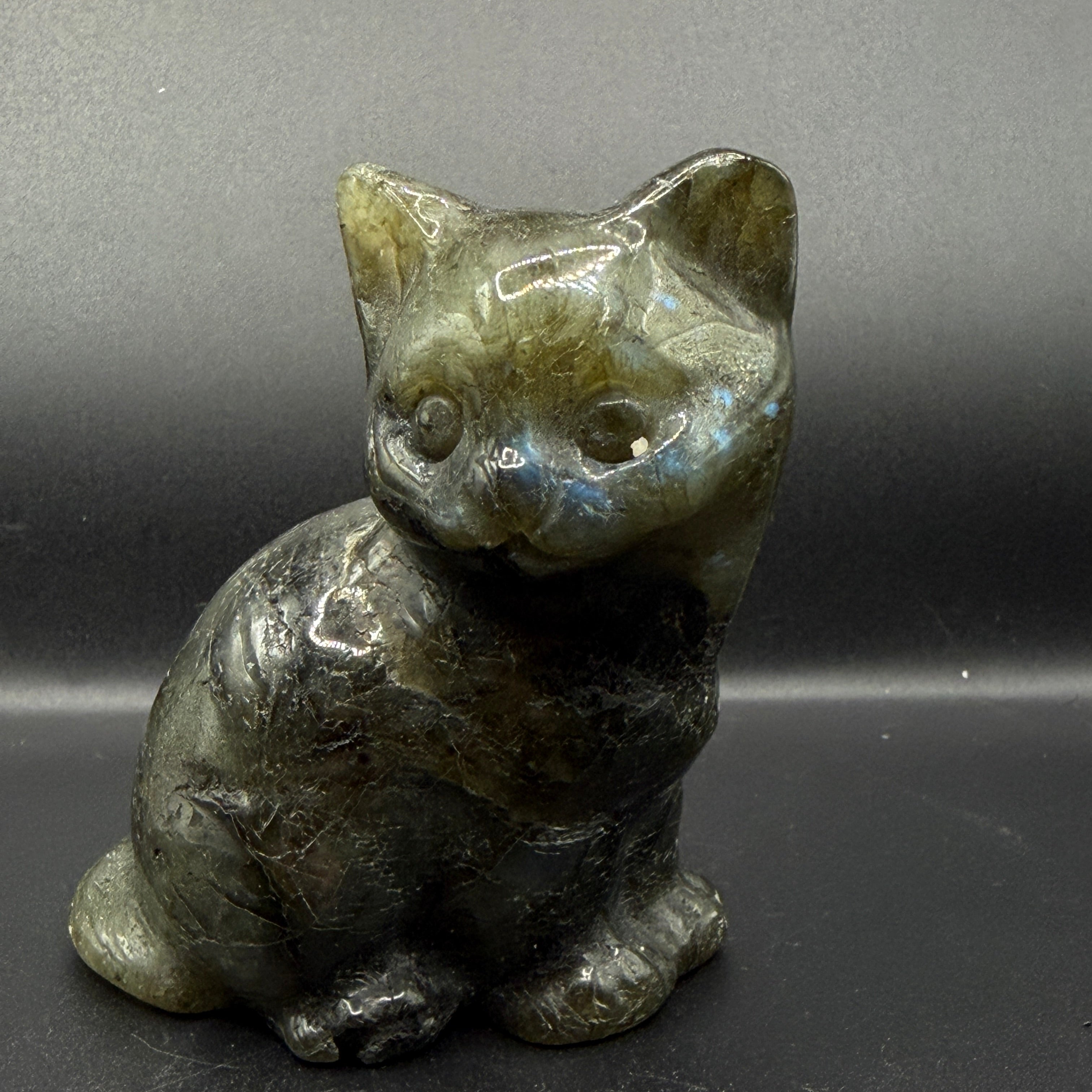 Labradorite Cat Carving