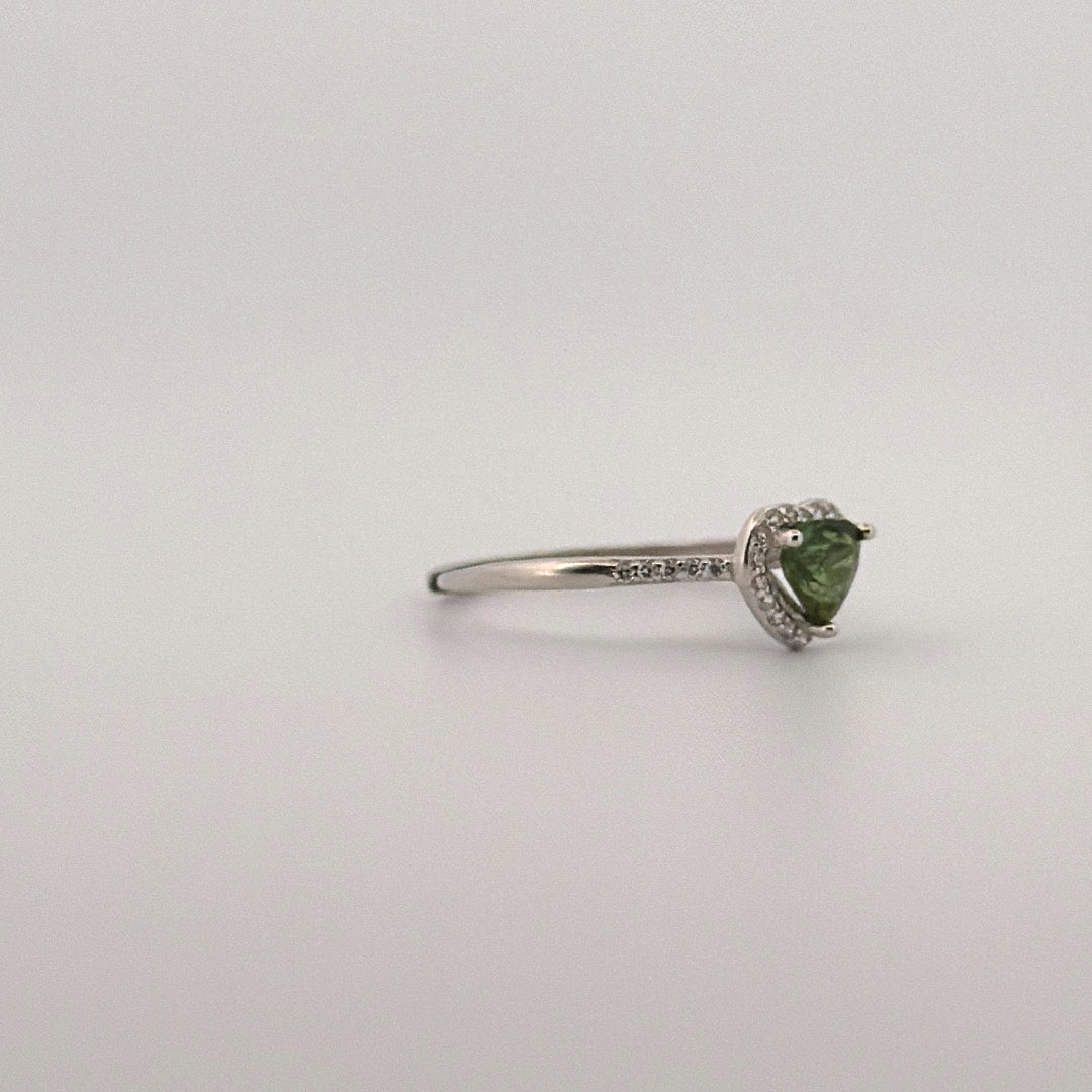 Green Tourmaline S925 Adjustable Ring