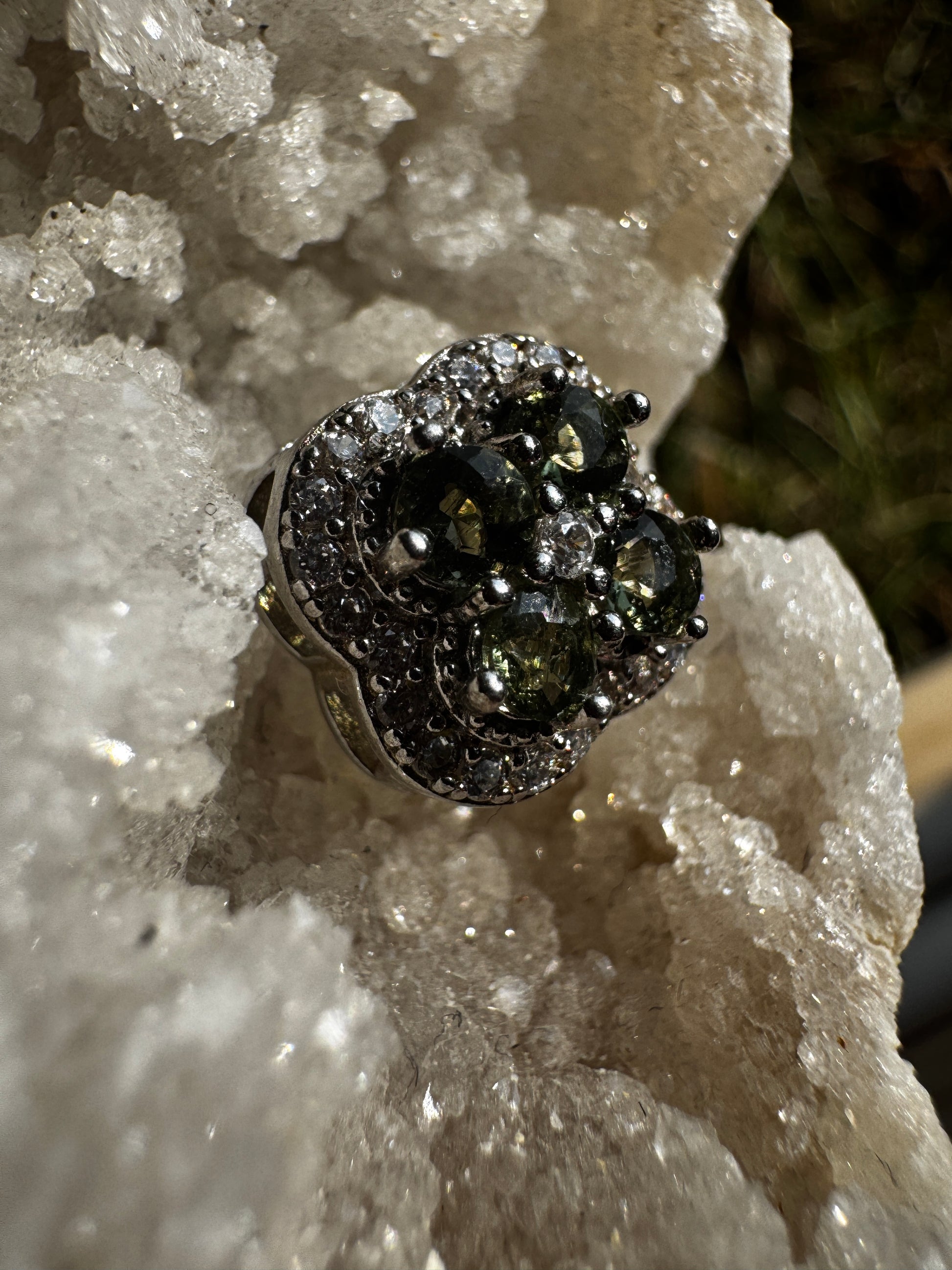 Moldavite Clover Necklace