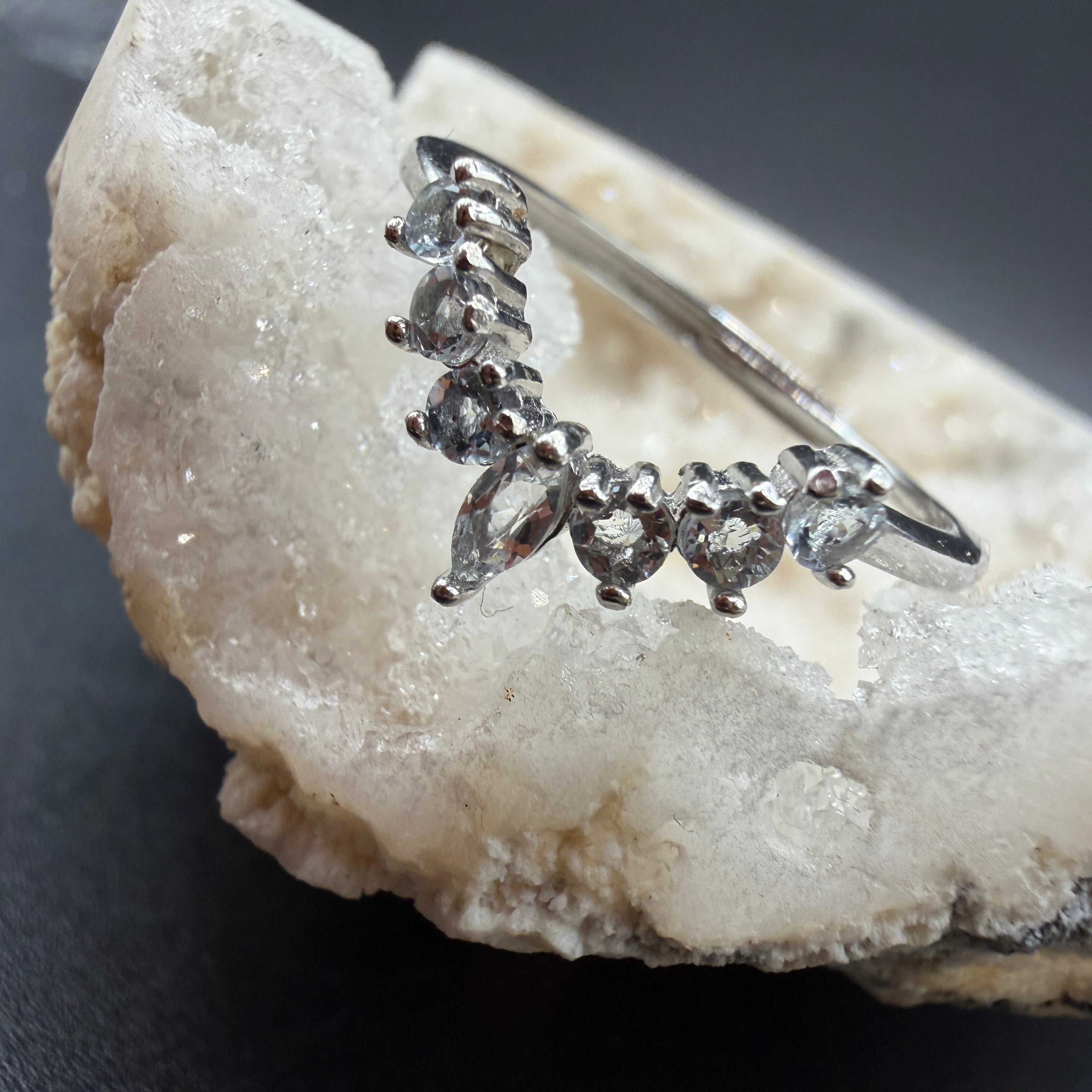 Aquamarine S925 Adjustable Ring