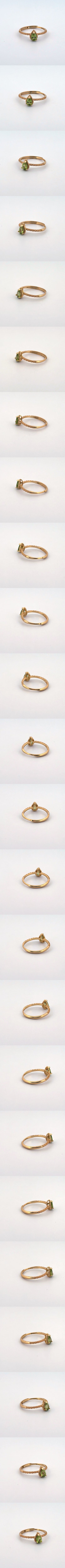 Peridot S925 Gold Adjustable Ring